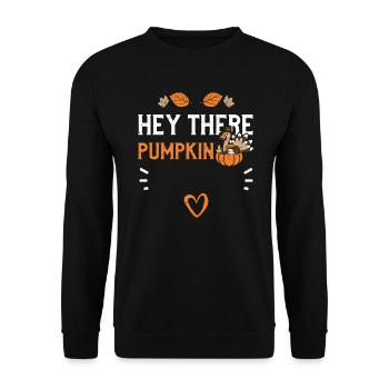 Hey There Pumpkin - Thanksgiving - Sweat-shirt Unisexe - noir - Devant - Alina (178cm) & Michal (187cm)