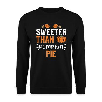Sweeter Than Pumpkin Pie - Pumpkin - Unisex Sweatshirt - black - Front - Alina (178cm) & Michal (187cm)