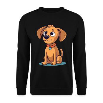 Niedliches Hundedesign für Hundebesitzer - Unisex Pullover - Schwarz - Vorne - Alina (178cm) & Michal (187cm)