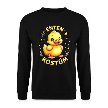 Ente Kostüm Enten Kostüm süß gelb Küken Fasching - Unisex Pullover - Schwarz - Vorne - Alina (178cm) & Michal (187cm)
