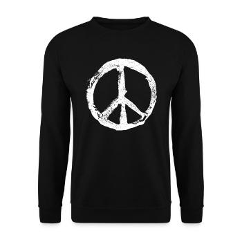Logo de la Paix Symbole Style Vintage Tatouage Pacifiste - Sweat-shirt Unisexe - noir - Devant - Alina (178cm) & Michal (187cm)