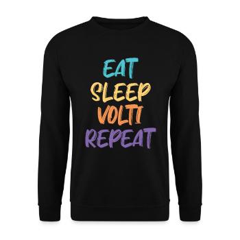 Manger Le Sommeil Volti Répéter / Dressage Équitation, Cheval - Sweat-shirt Unisexe - noir - Devant - Alina (178cm) & Michal (187cm)