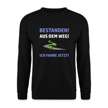 Führerschein Bestanden Führerscheinprüfung Fahren - Unisex Pullover - Schwarz - Vorne - Alina (178cm) & Michal (187cm)