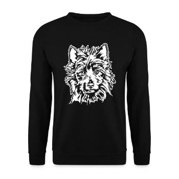 AUSTRALIAN TERRIER Hunde Portrait Hund Wilsigns - Unisex Pullover - Schwarz - Vorne - Alina (178cm) & Michal (187cm)
