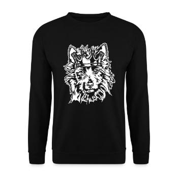 AUSTRALIAN TERRIER Krone Hunde Hund Wilsigns - Unisex Pullover - Schwarz - Vorne - Alina (178cm) & Michal (187cm)