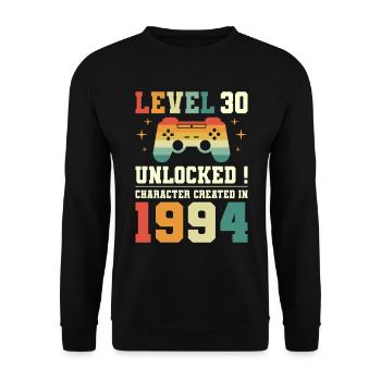 Niveau 30 Anniversaire Gamer 30 Ans - Sweat-shirt Unisexe - noir - Devant - Alina (178cm) & Michal (187cm)