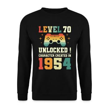 Level 70 Birthday Gamer 70 Years - Unisex Sweatshirt - black - Front - Alina (178cm) & Michal (187cm)