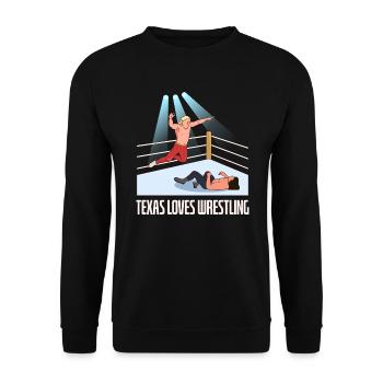 Texas wrestling design for proud Texas fans - Unisex Sweatshirt - black - Front - Alina (178cm) & Michal (187cm)