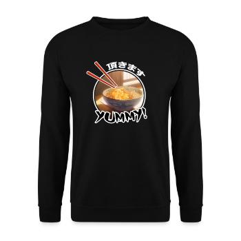 Delicous Japanese Food Katsudon - Anime Shirt - Unisex Sweatshirt - black - Front - Alina (178cm) & Michal (187cm)