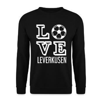 Love Leverkusen / Stadt Design - Unisex Pullover - Schwarz - Vorne - Alina (178cm) & Michal (187cm)