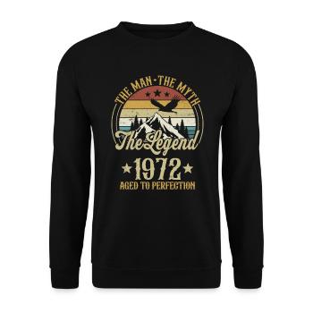 1972 Man Myth Legend Rétro Anniversaire - Sweat-shirt Unisexe - noir - Devant - Alina (178cm) & Michal (187cm)