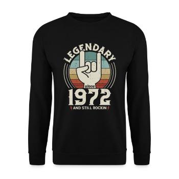 Anniversaire Né en 1972 Légendaire depuis 1972 - Sweat-shirt Unisexe - noir - Devant - Alina (178cm) & Michal (187cm)