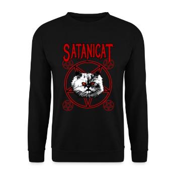 SATANICAT - Unisex Sweatshirt - black - Front - Alina (178cm) & Michal (187cm)
