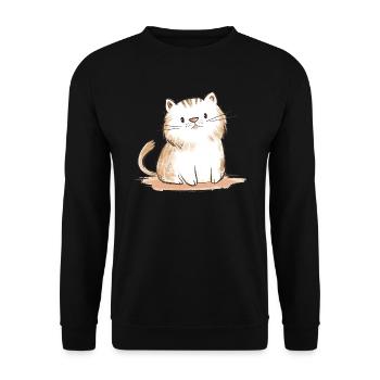 Illustration of a cute kitten gift idea - Unisex Sweatshirt - black - Front - Alina (178cm) & Michal (187cm)