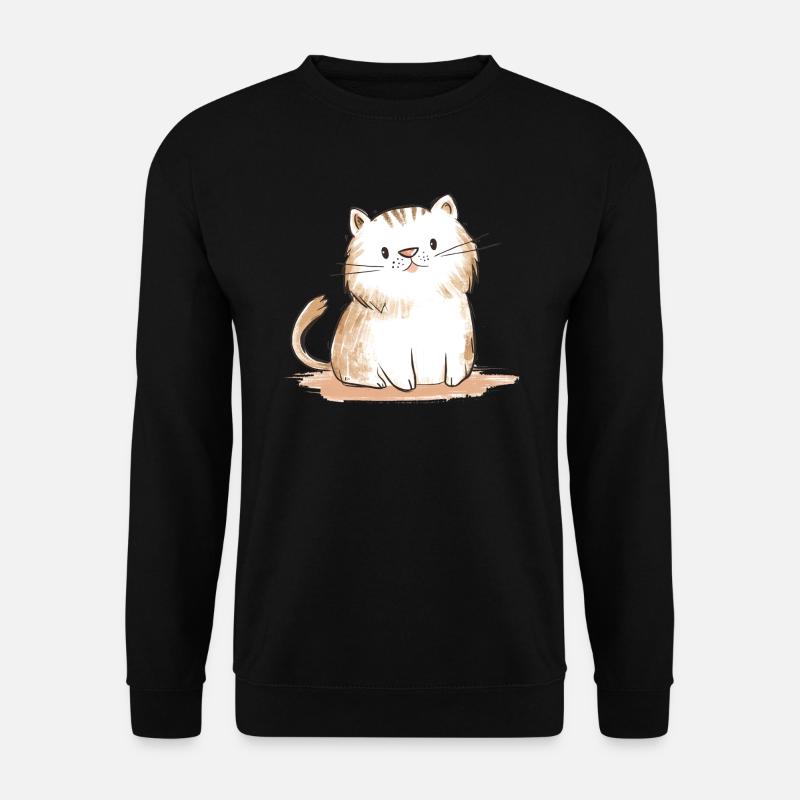 Illustration eines süßen Kätzchens Geschenk Idee - Unisex Pullover - Schwarz