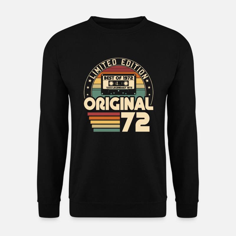 Jahrgang 1972 Vintage Retro Geburtstag Geschenk - Unisex Pullover - Schwarz