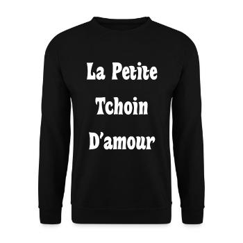 petite tchoin d'amour | cadeau marrant femme - Sweat-shirt Unisexe - noir - Devant - Alina (178cm) & Michal (187cm)