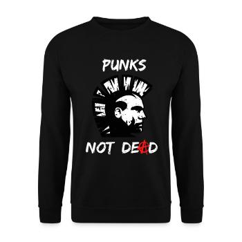 Punks Not Dead, Punker Punk Rock - Unisex Pullover - Schwarz - Vorne - Alina (178cm) & Michal (187cm)