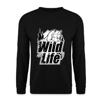 Grizzly de la vie sauvage - contours noirs et blancs - Sweat-shirt Unisexe - noir - Devant - Alina (178cm) & Michal (187cm)