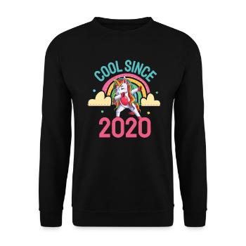Cool seit 2020 Party Dabbing Einhorn 2. Geburtstag - Unisex Pullover - Schwarz - Vorne - Alina (178cm) & Michal (187cm)