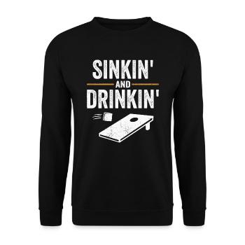 Lancer de trou de maïs et boire - Sweat-shirt Unisexe - noir - Devant - Alina (178cm) & Michal (187cm)