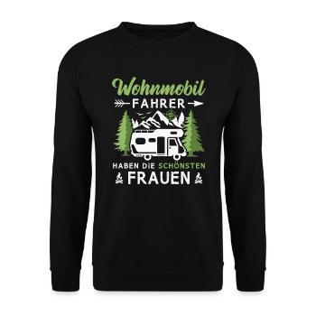 Wohnmobil Camping Wohnmobilfahrer Campingurlaub - Unisex Pullover - Schwarz - Vorne - Alina (178cm) & Michal (187cm)