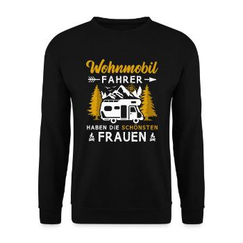 Wohnmobil Camping Wohnmobilfahrer Campingurlaub - Unisex Pullover - Schwarz - Vorne - Alina (178cm) & Michal (187cm)