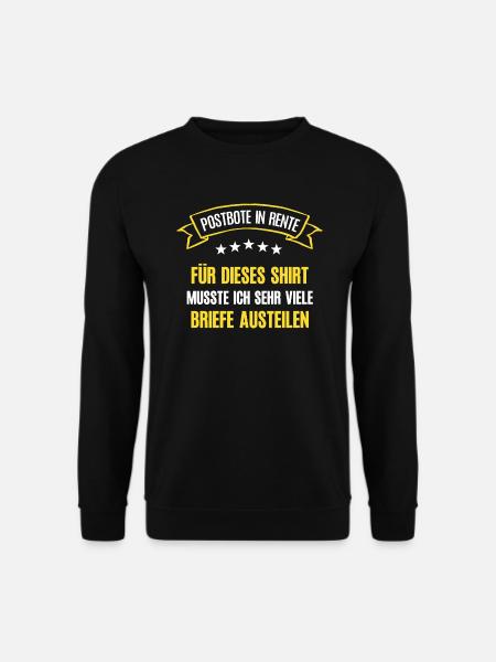 Postbote Rente Rentner Briefträger Ruhestand Bote - Unisex Pullover - Schwarz