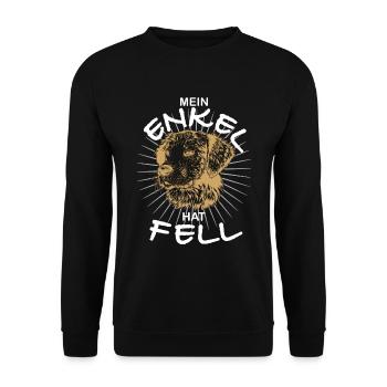 Hund Fell Oma Opa Enkel - Unisex Pullover - Schwarz - Vorne - Alina (178cm) & Michal (187cm)