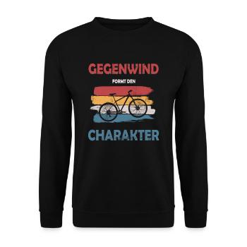 Fahrrad MOUNTAIN BIKE MTB Rad Spruch Geschenk - Unisex Pullover - Schwarz - Vorne - Alina (178cm) & Michal (187cm)