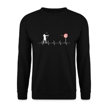 Cadeau de tir à l'arc Archer - Sweat-shirt Unisexe - noir - Devant - Alina (178cm) & Michal (187cm)