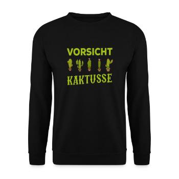 Kakteen Liebhaberin Kaktusse Kaktus Geschenk - Unisex Pullover - Schwarz - Vorne - Alina (178cm) & Michal (187cm)