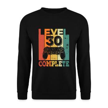 Gamer birthday level 30 year gift - Unisex Sweatshirt - black - Front - Alina (178cm) & Michal (187cm)