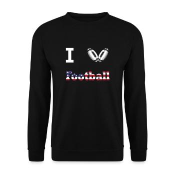 I love football american USA sport gift - Unisex Sweatshirt - black - Front - Alina (178cm) & Michal (187cm)