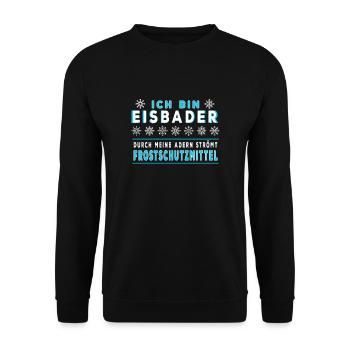Eisbader Eisbaden Eis schwimmer Kältebad Geschenk - Unisex Pullover - Schwarz - Vorne - Alina (178cm) & Michal (187cm)