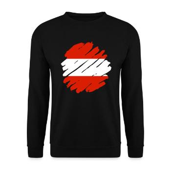 Drapeau de l’Autriche Drapeau autrichien AT - Sweat-shirt Unisexe - noir - Devant - Alina (178cm) & Michal (187cm)