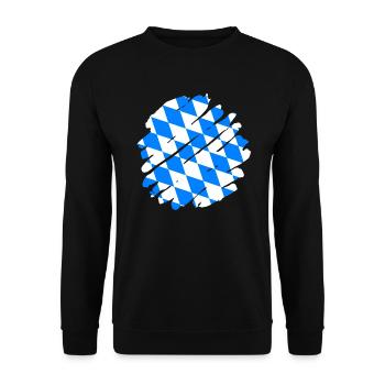 Bavaria Flag Used Look Bavarian Flag Vintage - Unisex Sweatshirt - black - Front - Alina (178cm) & Michal (187cm)