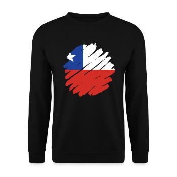 Chili Drapeau Amérique du Sud Drapeau Chili Vintage - Sweat-shirt Unisexe - noir - Devant - Alina (178cm) & Michal (187cm)