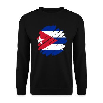 Kuba Flagge Karibik Urlaub Cuba Reise Havanna - Unisex Pullover - Schwarz - Vorne - Alina (178cm) & Michal (187cm)