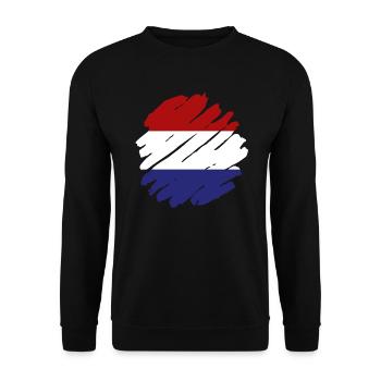 Pays-Bas Drapeau Hollande Drapeau néerlandais - Sweat-shirt Unisexe - noir - Devant - Alina (178cm) & Michal (187cm)