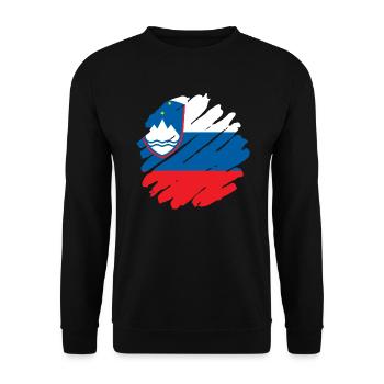 Slovenia Flag Balkan Slovenian Flag Vintage - Unisex Sweatshirt - black - Front - Alina (178cm) & Michal (187cm)