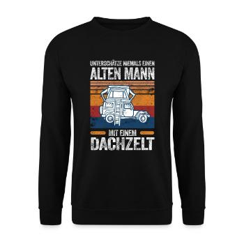 Dachzelt Camping Autozelt Abenteuer Dachzelten - Unisex Pullover - Schwarz - Vorne - Alina (178cm) & Michal (187cm)
