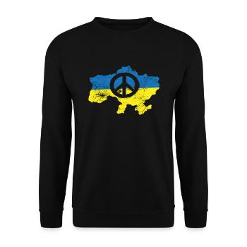 Signe de paix devant le drapeau ukrainien - Sweat-shirt Unisexe - noir - Devant - Alina (178cm) & Michal (187cm)