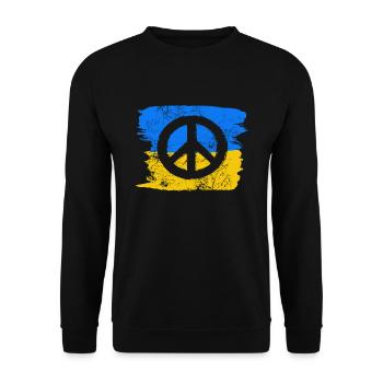 Signe de paix devant le drapeau ukrainien - Sweat-shirt Unisexe - noir - Devant - Alina (178cm) & Michal (187cm)