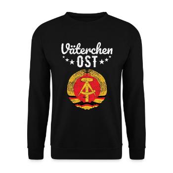 Väterchen Ost DDR Ossi Geschenk - Unisex Pullover - Schwarz - Vorne - Alina (178cm) & Michal (187cm)