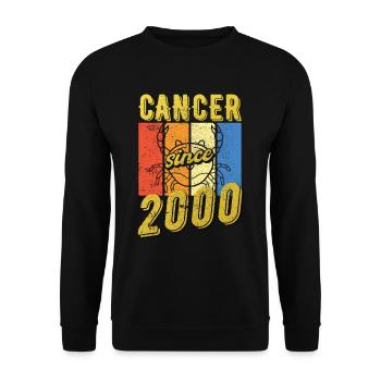 Cancer 2000 Sternzeichen Geburtstag - Unisex Pullover - Schwarz - Vorne - Alina (178cm) & Michal (187cm)