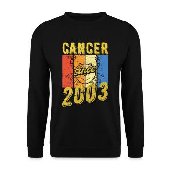 Cancer 2003 Sternzeichen Geburtstag - Unisex Pullover - Schwarz - Vorne - Alina (178cm) & Michal (187cm)
