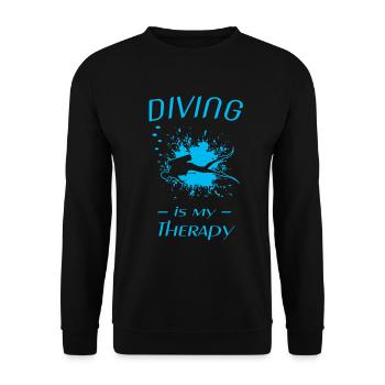 diving, tauchen, scuba diver - Unisex Pullover - Schwarz - Vorne - Alina (178cm) & Michal (187cm)