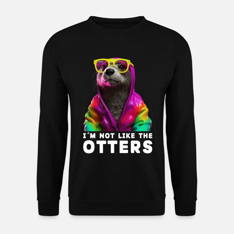 Otter Fischotter Cooler Otter mit Sonnenbrille - Unisex Pullover - Schwarz