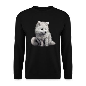 Renard arctique Renard animal animal Nature Renard - Sweat-shirt Unisexe - noir - Devant - Alina (178cm) & Michal (187cm)
